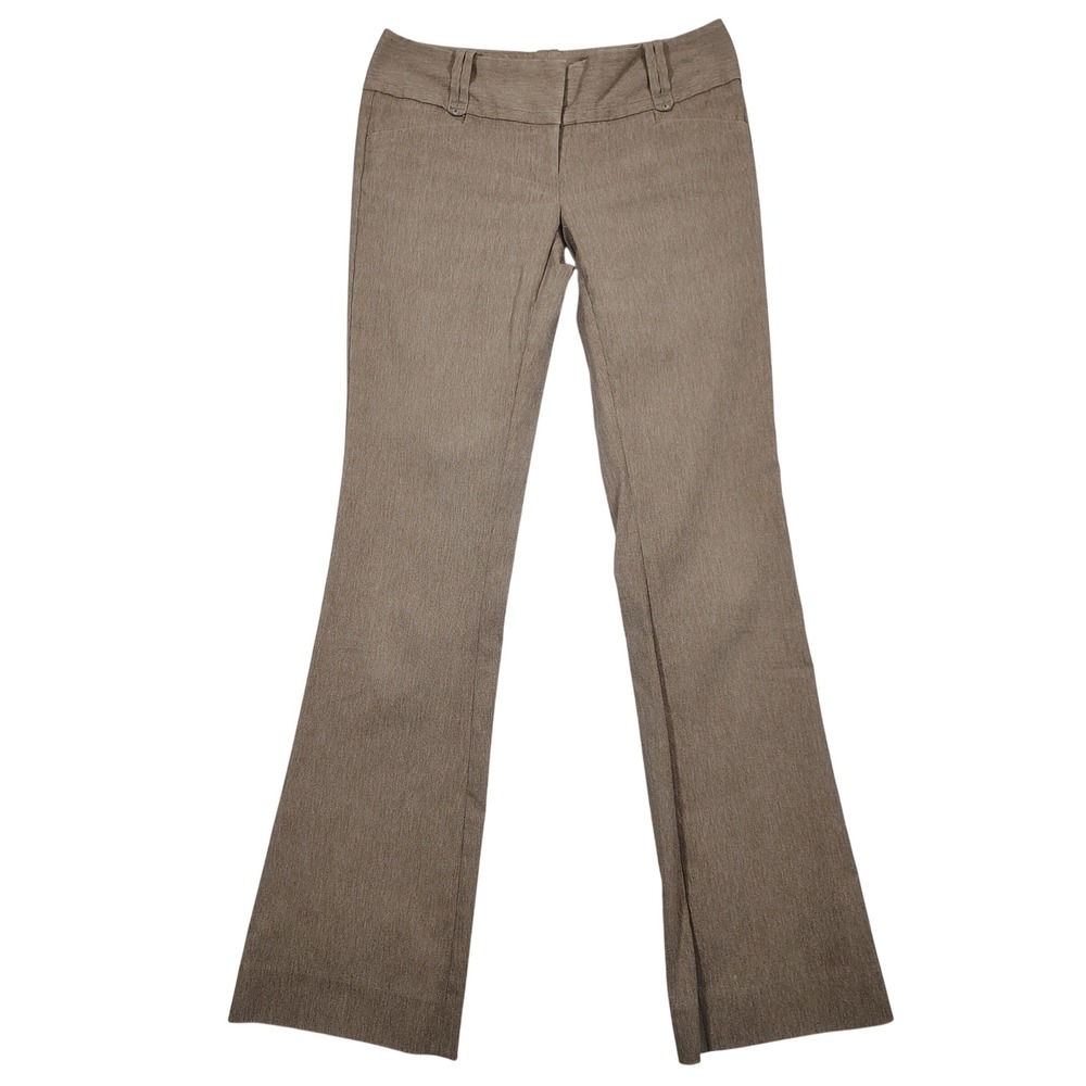 Limited Exact Stretch Pants Women 0 Brown Flare Dress Trousers Polyester Blend